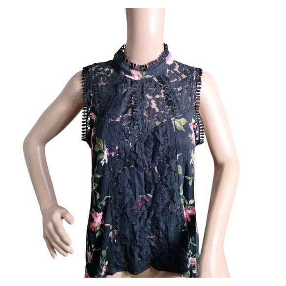 Self Esteem Top Woman's Large Multicolor Floral Whimsical Fairy Y2K‎ Keyhole - Picture 1 of 10